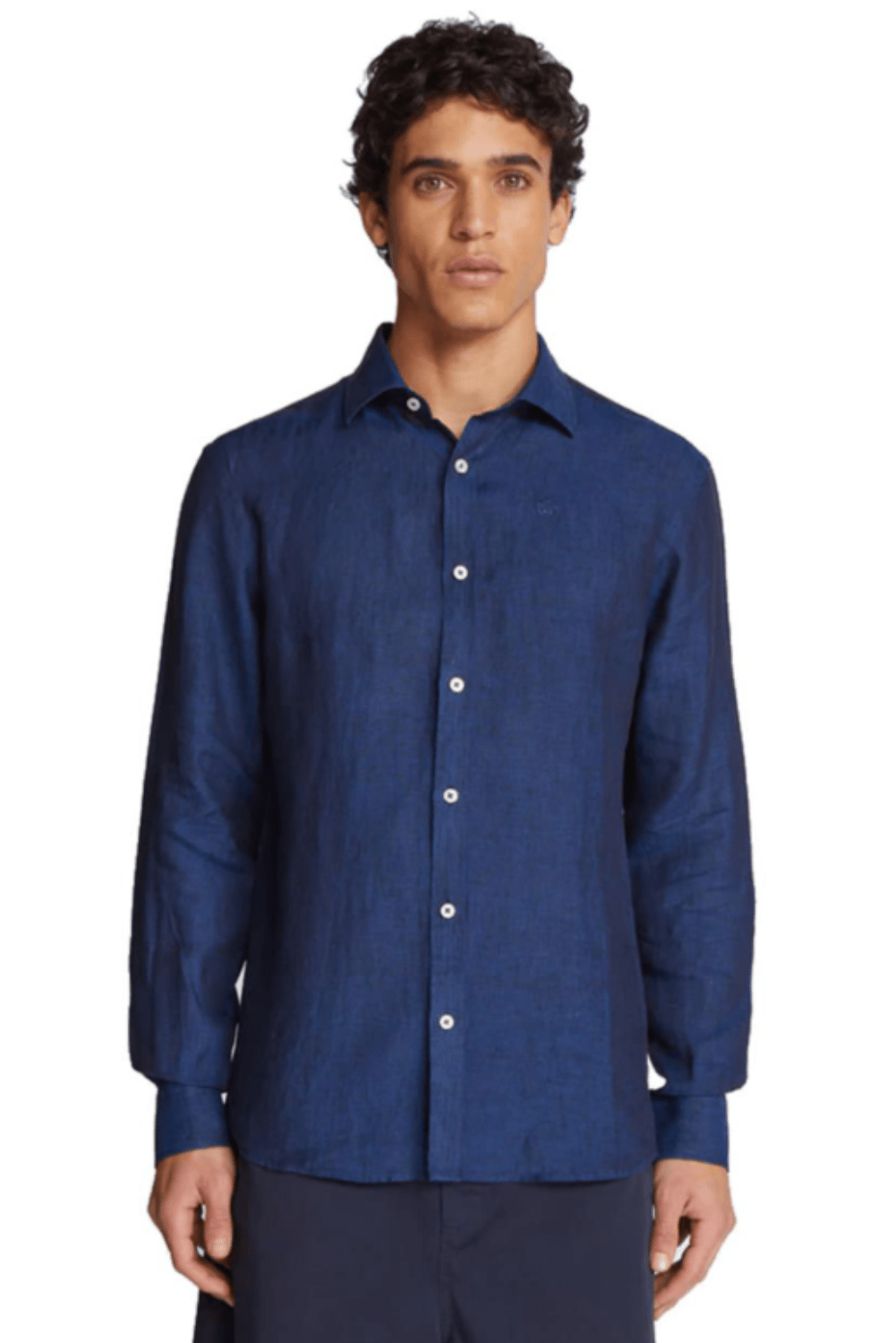 664075 chemise poplin stretch navy front1
