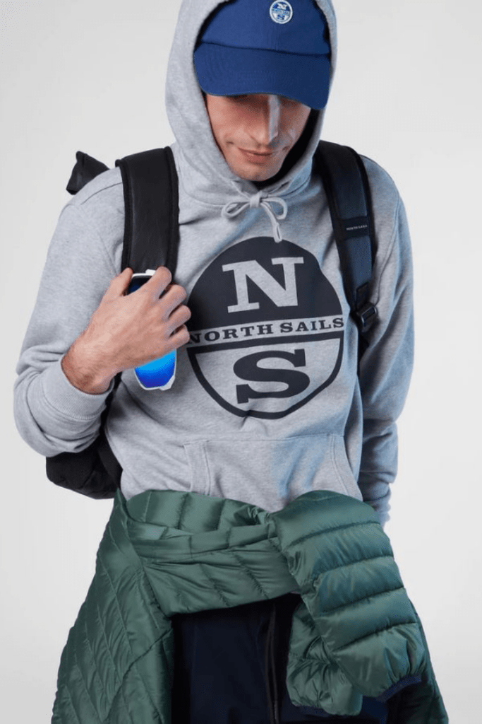 SWEATSHIRT CAPUCHE LOGO, coloris Grey Mel