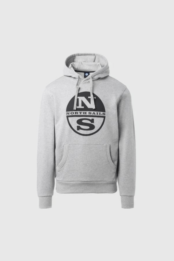 SWEATSHIRT CAPUCHE LOGO, coloris Grey Mel