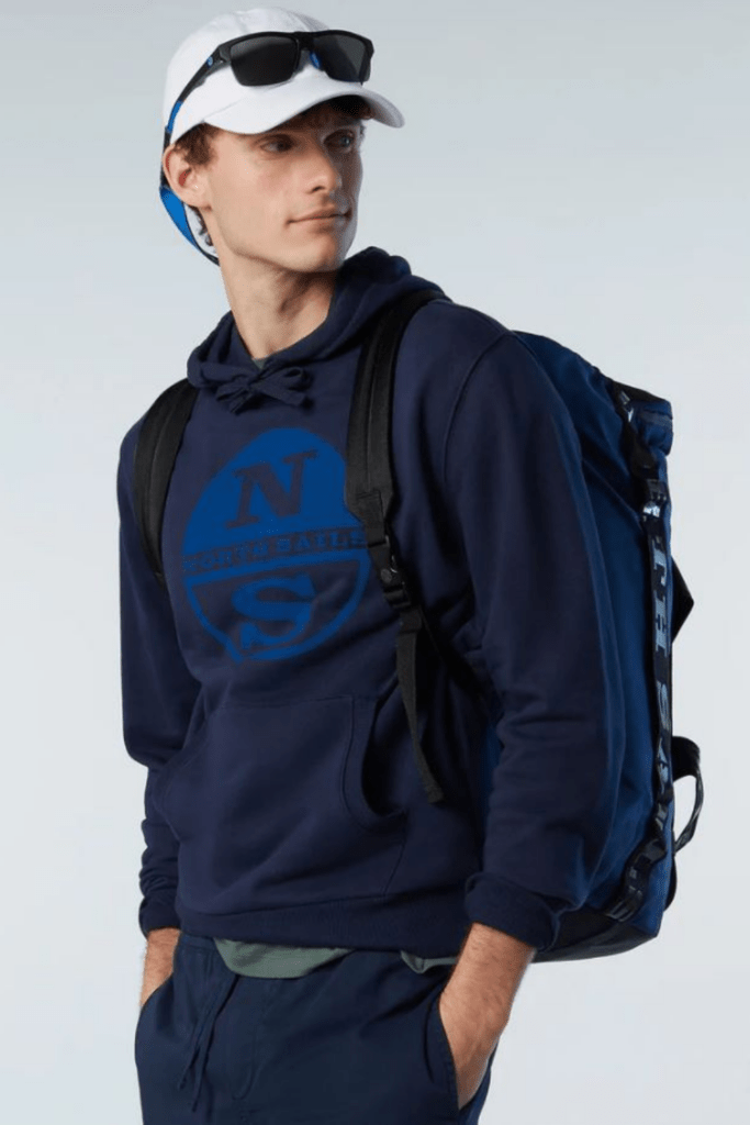 SWEATSHIRT CAPUCHE LOGO, coloris Navy Blue