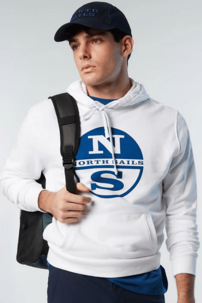 SWEATSHIRT CAPUCHE LOGO, coloris White