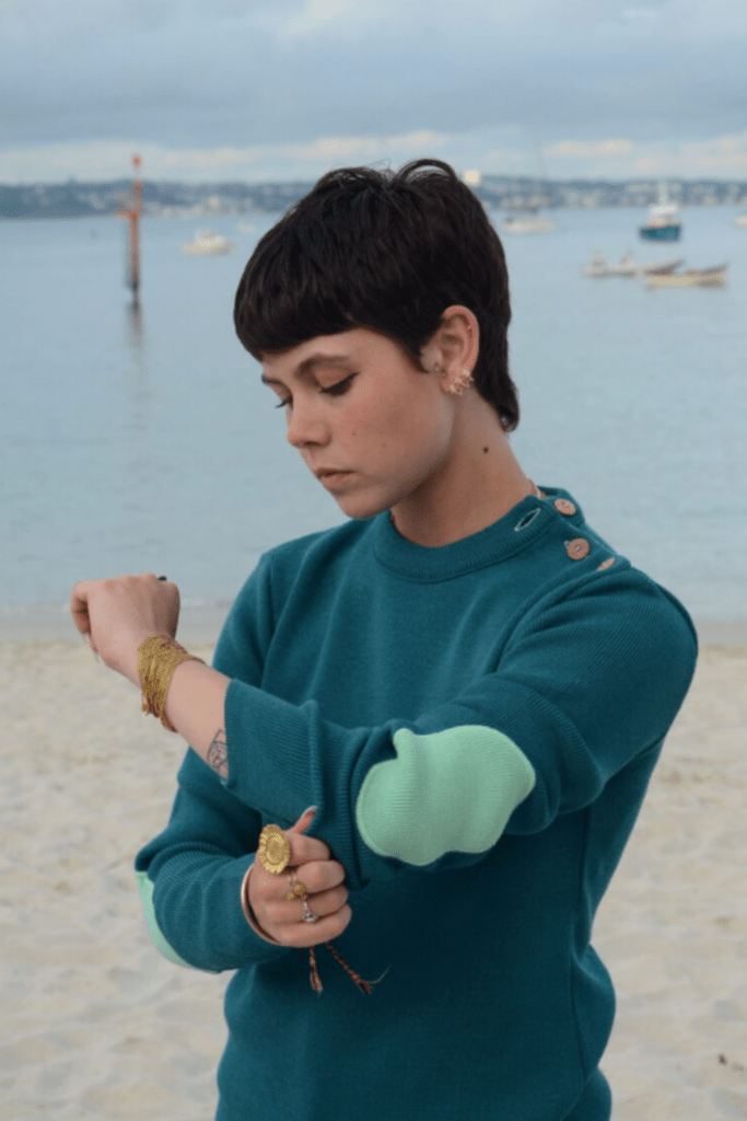 Pull Jade Femme, coloris Bleu Vert/Vert Clair