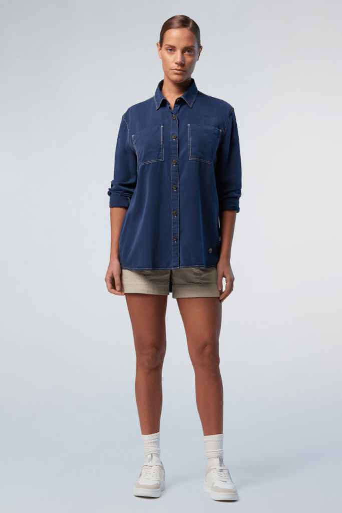 CHEMISE TENCEL, coloris Dark Denim