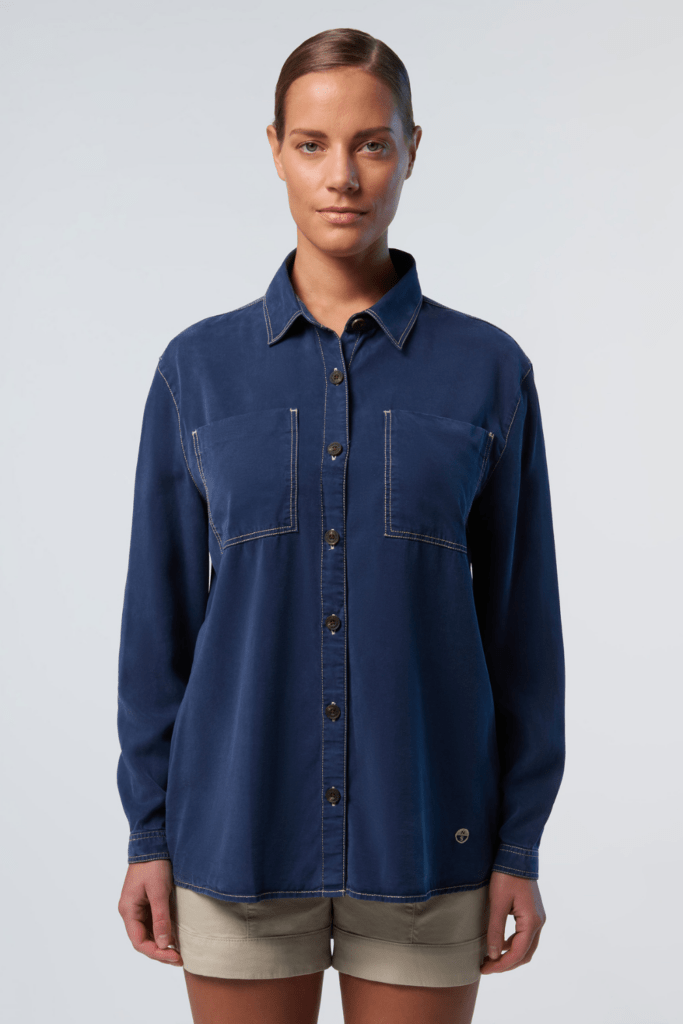 CHEMISE TENCEL, coloris Dark Denim