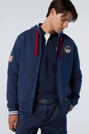 HOODED FULL ZIP SWEATER