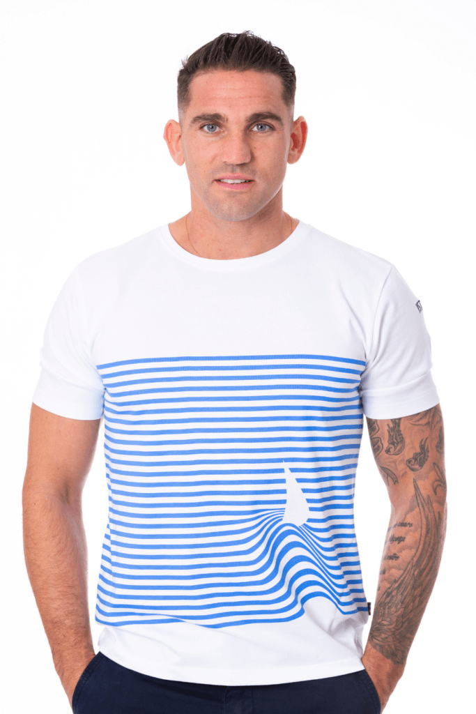 Charly Tee Shirt Mariniere, coloris Bleu Roi