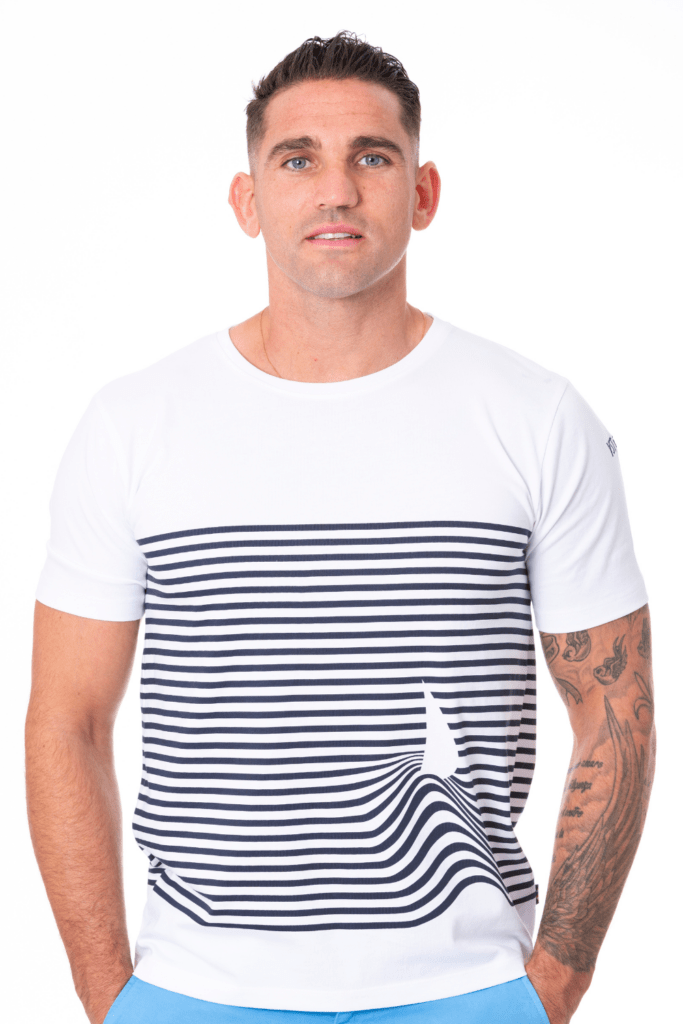 Charly Tee Shirt Mariniere, coloris Marine