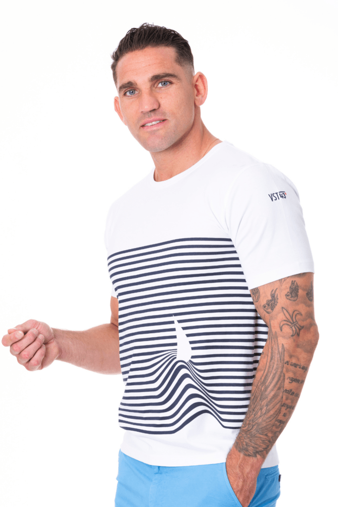 Charly Tee Shirt Mariniere, coloris Marine