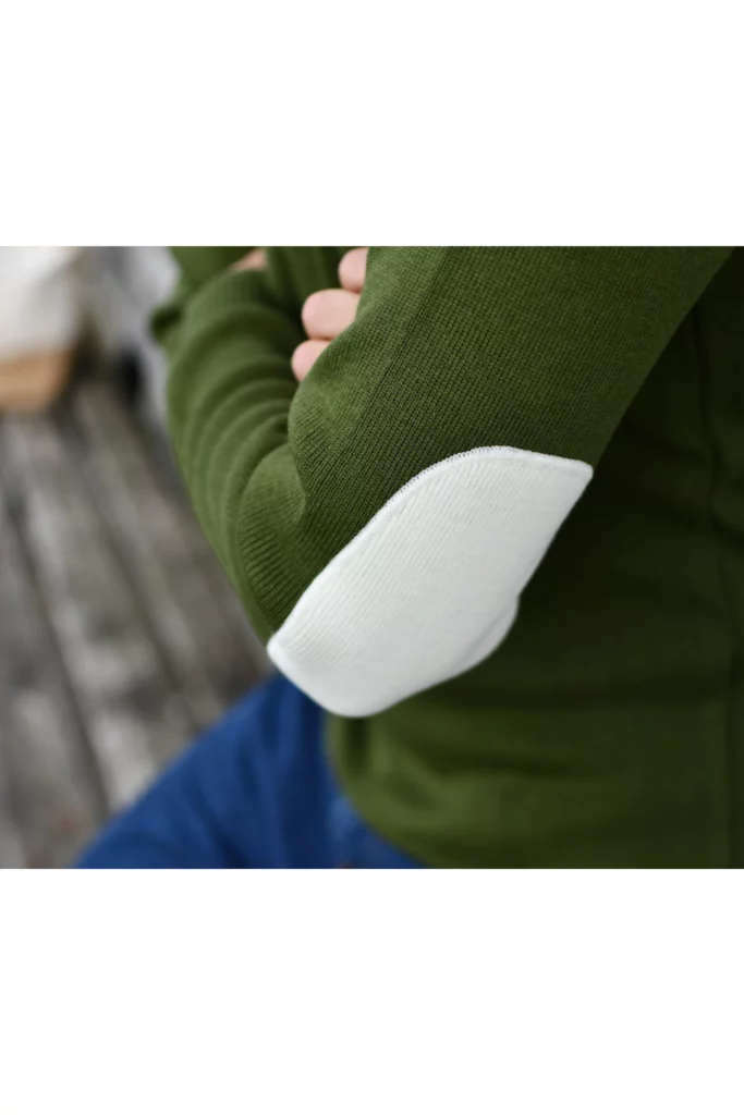 Pull Pise H uni, coloris Kaki/Blanc